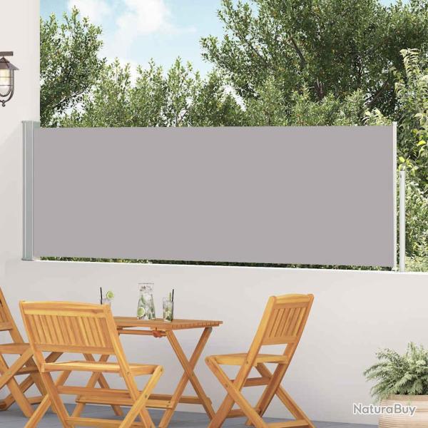 Auvent lat�ral r�tractable de patio 100x500 cm Gris