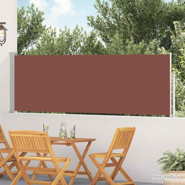 Auvent lat�ral r�tractable de patio 100x500 cm Marron