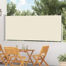 Auvent lat&eacute;ral r&eacute;tractable de patio 117 &times; 514 cm cr&egrave;me