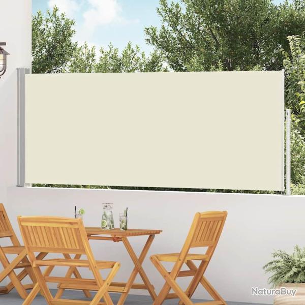 Auvent lat�ral r�tractable de patio 120x500 cm Cr�me