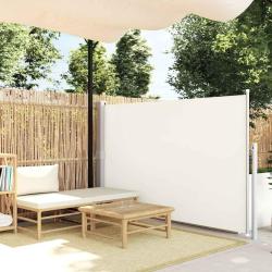 Auvent lat&eacute;ral r&eacute;tractable pour patio, cr&egrave;me, 140 &times; 514 cm