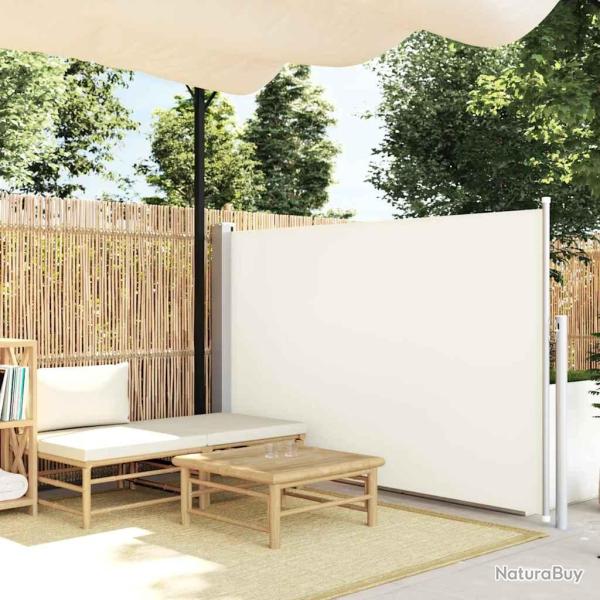 Auvent lat�ral r�tractable de patio 140x500 cm Cr�me