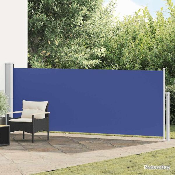 Auvent lat�ral r�tractable de patio 140x500 cm Bleu