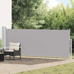 Auvent lat&eacute;ral r&eacute;tractable de patio 140x500 cm Gris