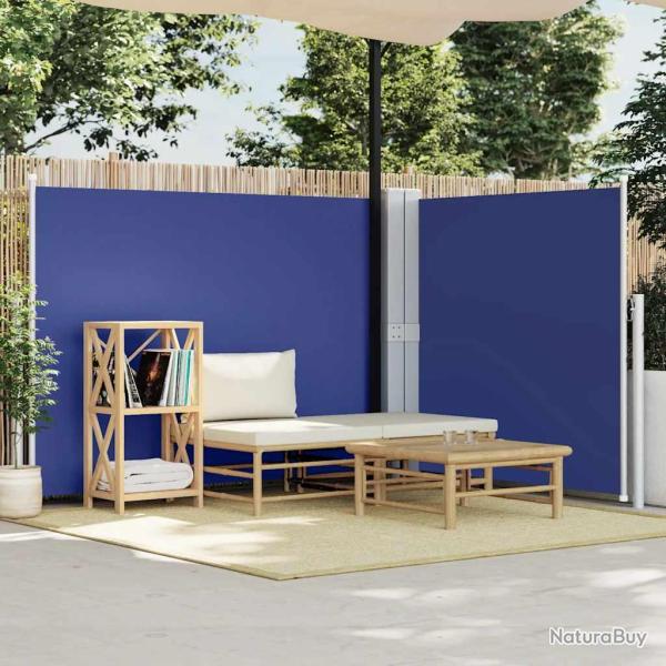 Auvent lat�ral r�tractable Bleu 140 x 600 cm