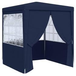 Tente de r&eacute;ception avec parois lat&eacute;rales 2x2 m Bleu 90 g/m&sup2;