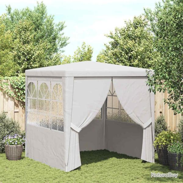 Tente de r�ception avec parois lat�rales 2,5x2,5m Blanc 90 g/m�
