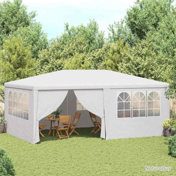 Tente de r�ception et parois lat�rales 4x6 m Blanc 90 g/m�