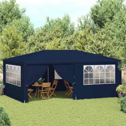 Tente de r&eacute;ception avec parois lat&eacute;rales 4x6 m Bleu 90 g/m&sup2;