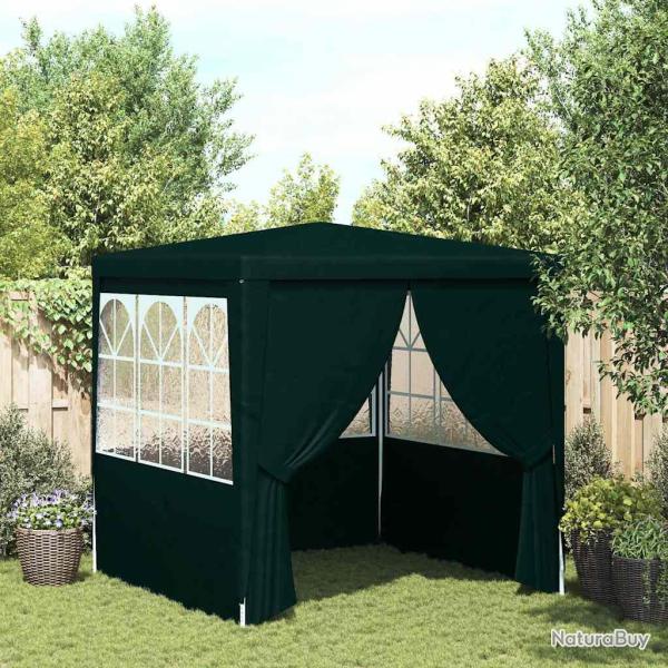 Tente de r�ception avec parois lat�rales 2,5x2,5 m Vert 90 g/m�
