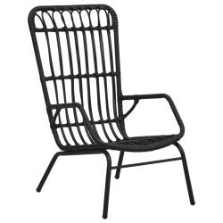 Chaise de R&eacute;sine tress&eacute;e Noir