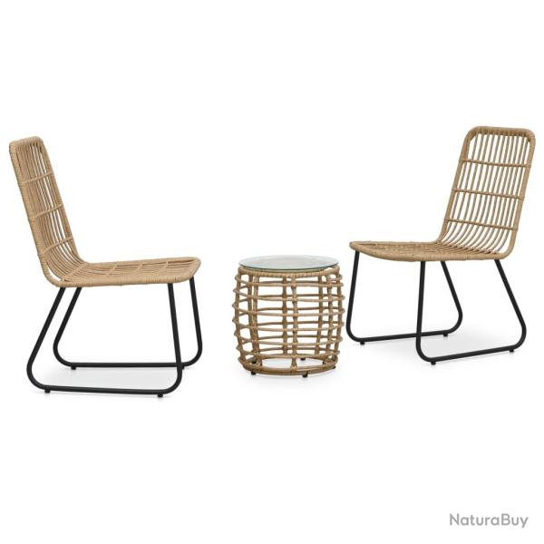 Ensemble de bistro 3 pcs R�sine tress�e Ch�ne