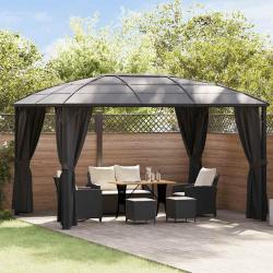 Tonnelle avec rideaux 400x300x265 cm Anthracite