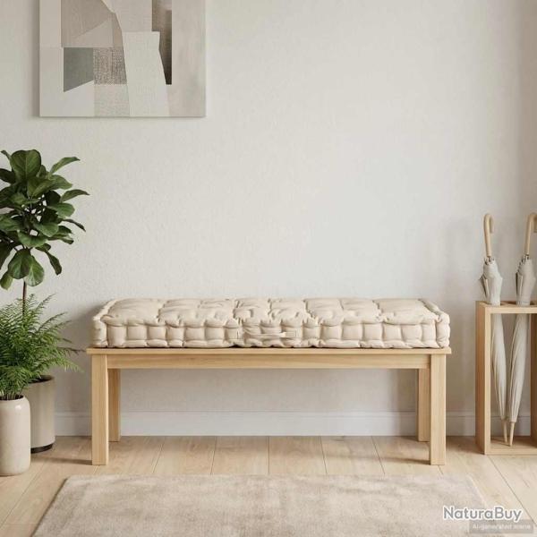 Coussin de plancher de palette Coton 120x80x10 cm Beige