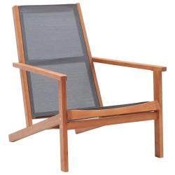 Chaise de Gris Bois d'eucalyptus solide et textil&egrave;ne