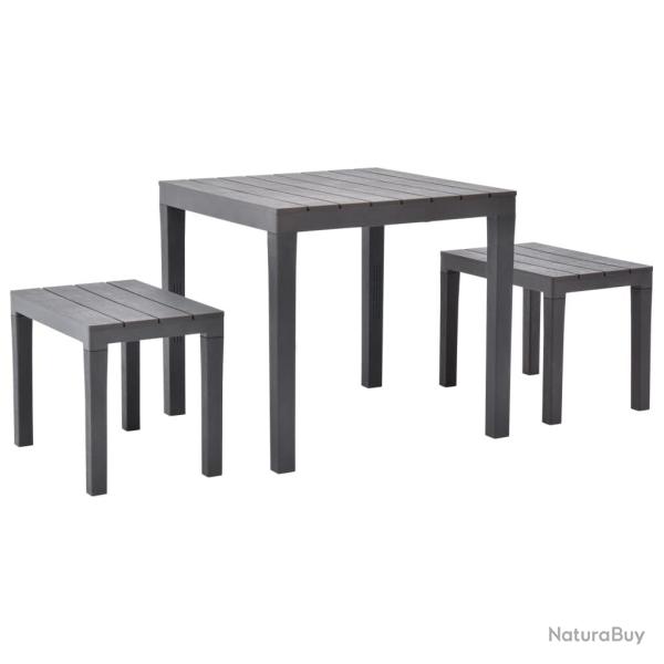 Table de avec 2 bancs Plastique Marron