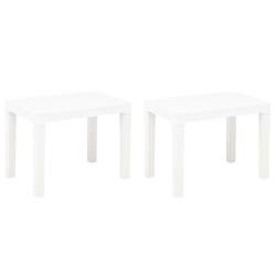 Bancs de lot de 2 Blanc Plastique