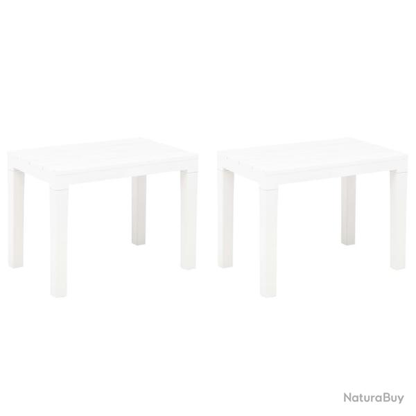 Bancs de lot de 2 Blanc Plastique