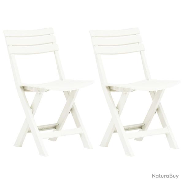 Chaises de pliables lot de 2 Plastique Blanc