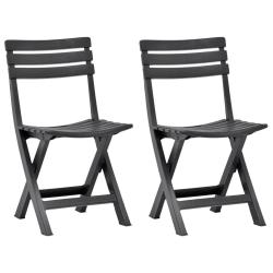 Chaises de pliables lot de 2 Plastique Anthracite