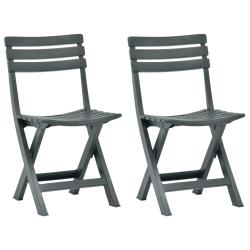 Chaises de pliables 2 pcs Plastique Vert