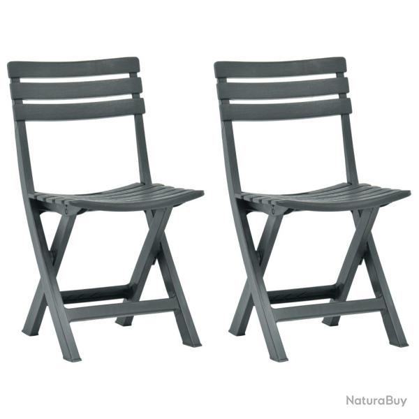 Chaises de pliables 2 pcs Plastique Vert