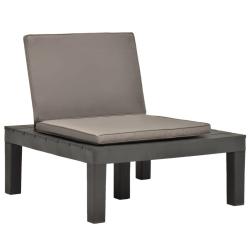 Chaise de salon de avec coussin Plastique Anthracite