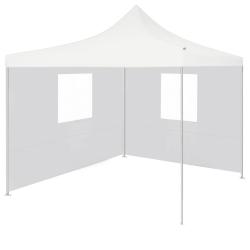 Tente de r&eacute;ception pliable avec 2 parois 3x3 m Acier Blanc