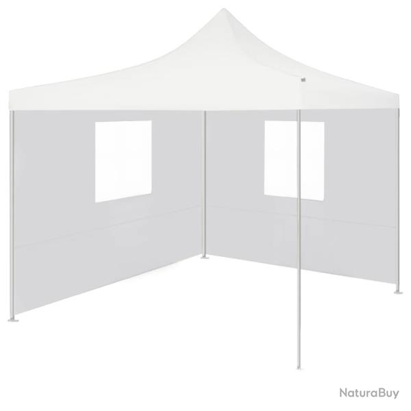 Tente de r�ception pliable avec 2 parois 3x3 m Acier Blanc