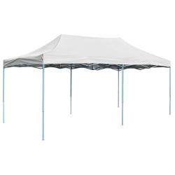 Tente de r&eacute;ception pliable professionnelle 3x6 m Acier Blanc
