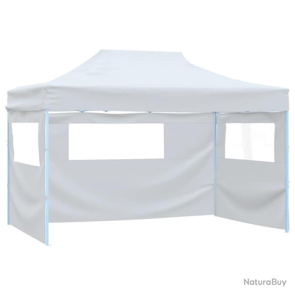 Tente pliable de r�ception avec 3 parois 291x413x315 cm Blanc