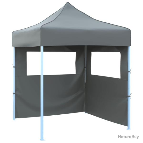 Tente de r�ception pliable avec 2 parois 2x2 m Acier Anthracite