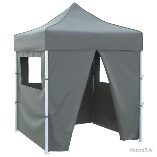 Tente de r�ception pliable avec 4 parois 2x2 m Acier Anthracite