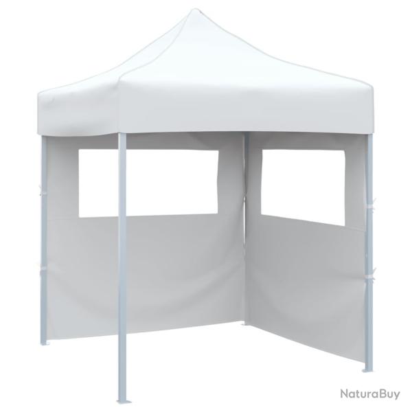 Tente de r�ception pliable avec 2 parois 2x2 m Acier Blanc