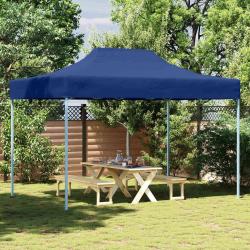 Tente de r&eacute;ception pliable professionnelle en acier bleu, 3 &times; 4 m