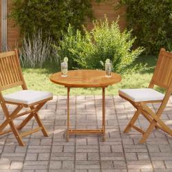 Dessus de table Bois de teck solide Rond 2,5 cm 80 cm