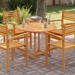 Dessus de table Bois de teck solide Rond 2,5 cm 90 cm