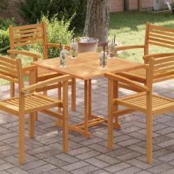 Dessus de table Bois de teck solide Carr&eacute; 80x80x2,5 cm