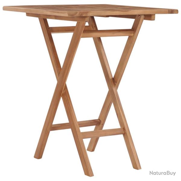 Table pliable de 60x60x75 cm Bois de teck solide