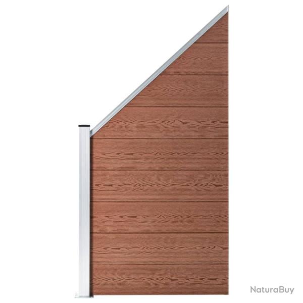 Panneau de cl�ture WPC 95x(105-180) cm Marron