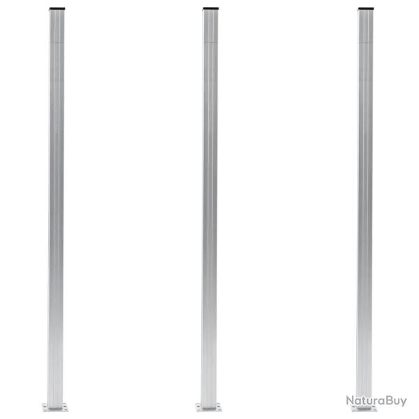 Poteaux de cl�ture 3 pcs Aluminium 185 cm