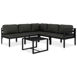 Salon de 6 pcs avec coussins Aluminium Anthracite
