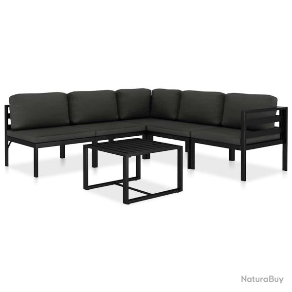 Salon de 6 pcs avec coussins Aluminium Anthracite