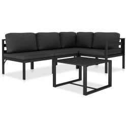 Salon de 5 pcs avec coussins Aluminium Anthracite