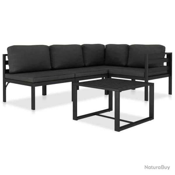Salon de 5 pcs avec coussins Aluminium Anthracite