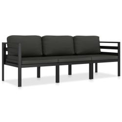 Salon de 3 pcs avec coussins Aluminium Anthracite