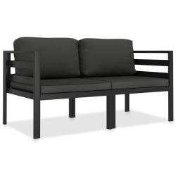 Salon de 2 pcs avec coussins Aluminium Anthracite