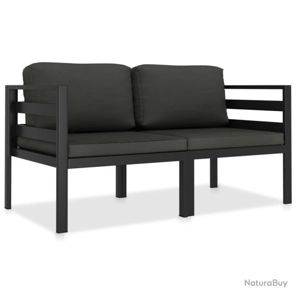 Salon de 2 pcs avec coussins Aluminium Anthracite