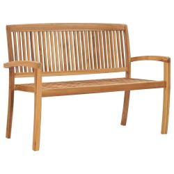 Banc 2 places empilable de 120 cm Bois de teck solide