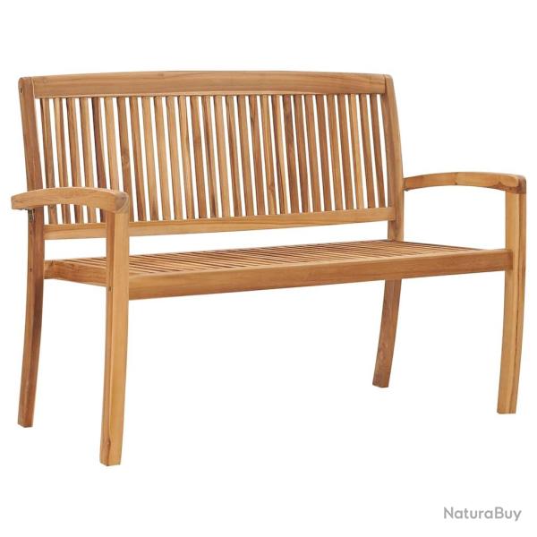 Banc 2 places empilable de 120 cm Bois de teck solide